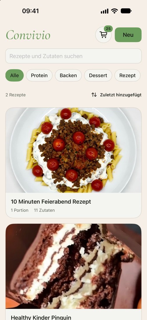 Convivio App – Kochbuch