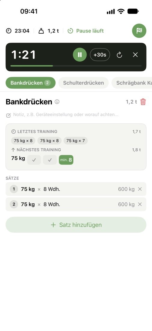 Oraki App – laufendes Training